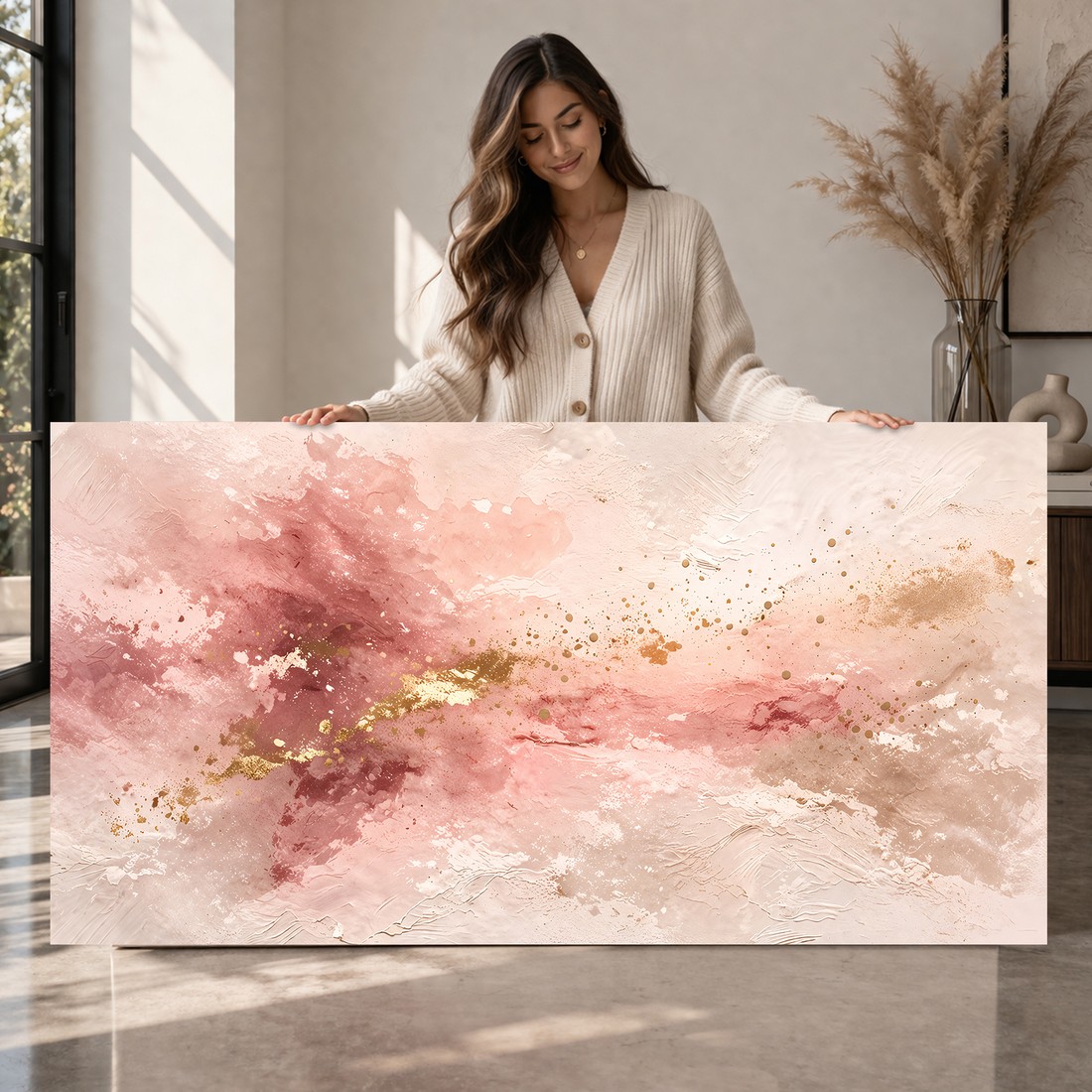 Canvas artwork placed in a generated scene: lifestyle shot